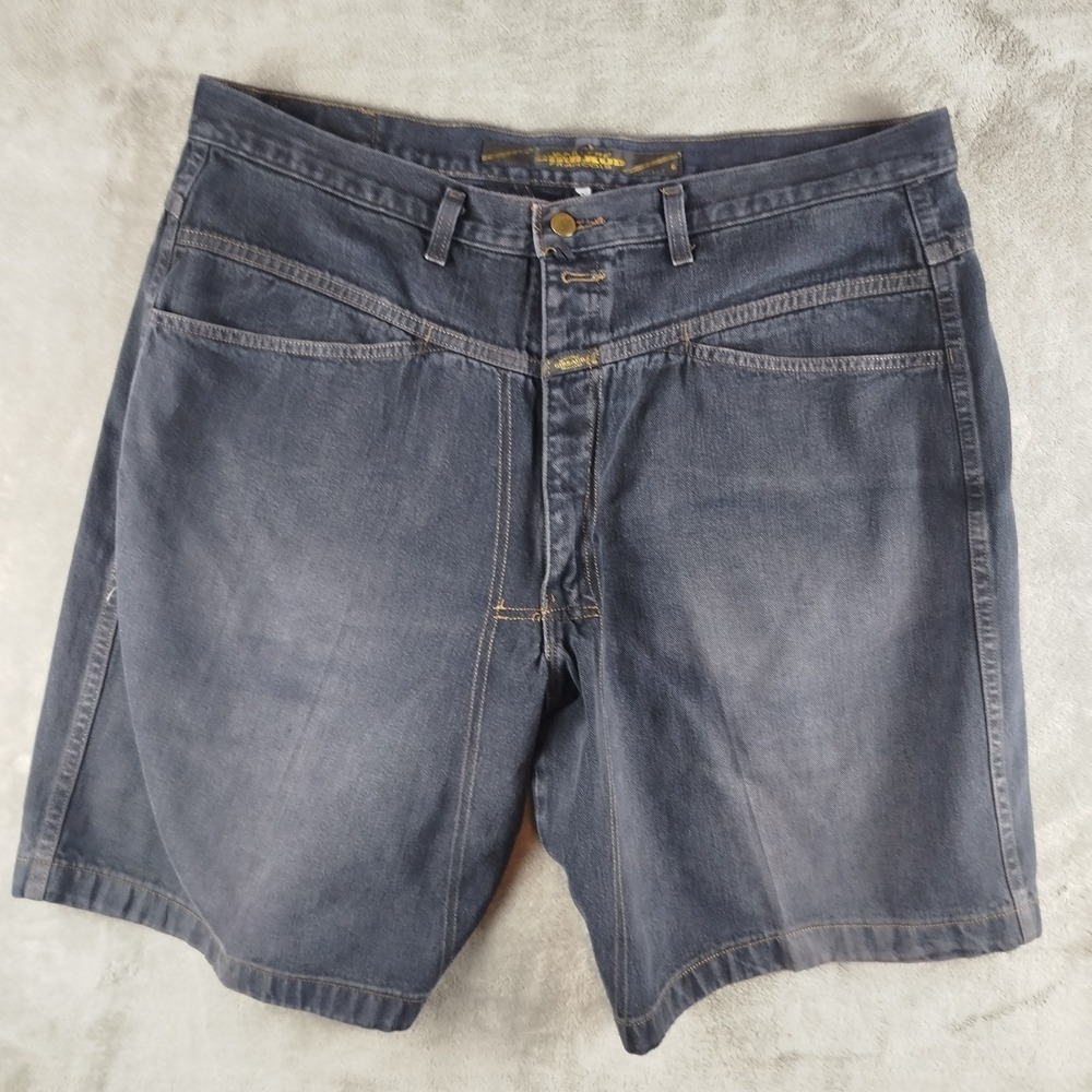 Vintage Marithe Francois Girbaud Jean Shorts Mens 40 Black Denim‎ Baggy Fit Y2K